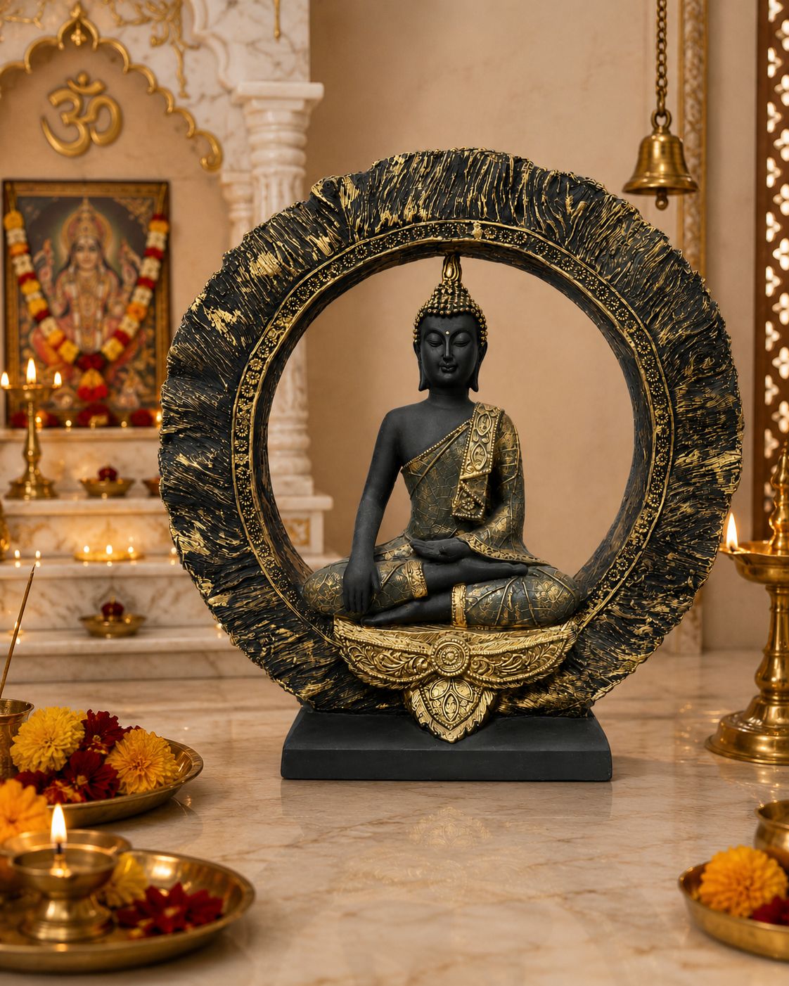 Luxury Circular Buddha Showpiece